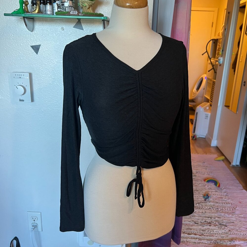 Beyond Yoga Spacedye Featherweight Scrunch It Up Long Sleeve Tee Darkest Night M